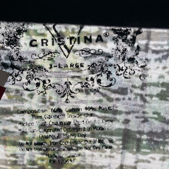 NWT Christina long sleeve burnout top with lace trim and embellishment - Picture 6 of 8